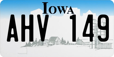 IA license plate AHV149