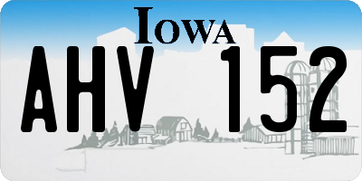 IA license plate AHV152