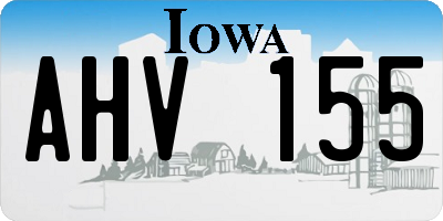 IA license plate AHV155