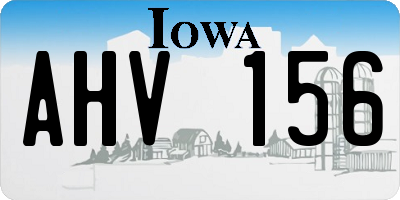 IA license plate AHV156