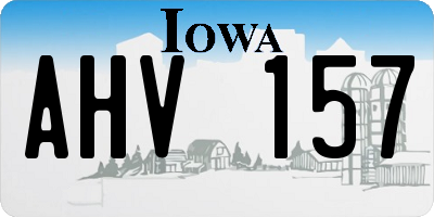 IA license plate AHV157