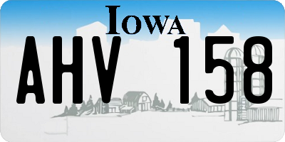 IA license plate AHV158
