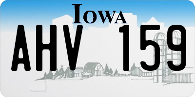 IA license plate AHV159