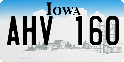 IA license plate AHV160