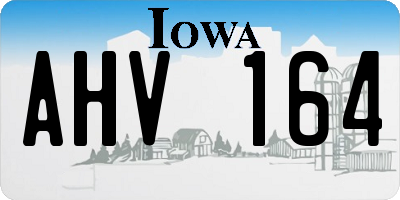 IA license plate AHV164