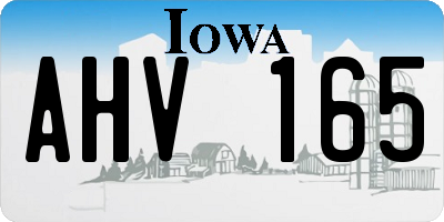 IA license plate AHV165