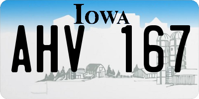 IA license plate AHV167