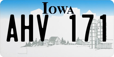 IA license plate AHV171