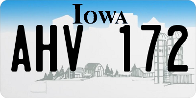 IA license plate AHV172