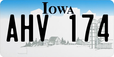IA license plate AHV174