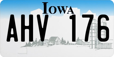 IA license plate AHV176