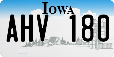 IA license plate AHV180