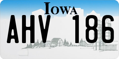IA license plate AHV186