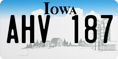 IA license plate AHV187