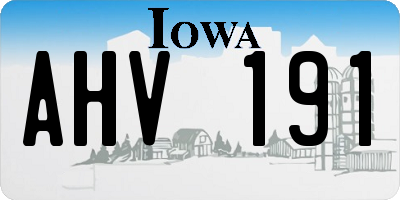 IA license plate AHV191