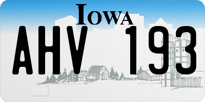 IA license plate AHV193