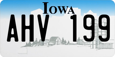 IA license plate AHV199