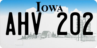 IA license plate AHV202