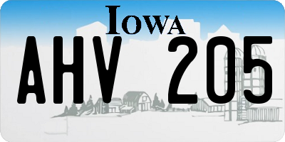 IA license plate AHV205