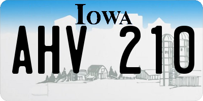 IA license plate AHV210