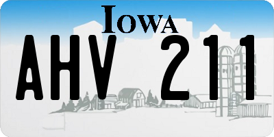 IA license plate AHV211