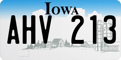IA license plate AHV213