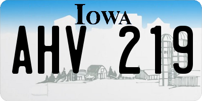 IA license plate AHV219