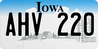 IA license plate AHV220