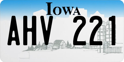 IA license plate AHV221