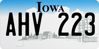 IA license plate AHV223