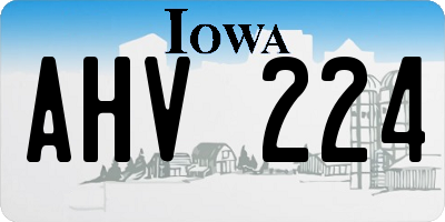 IA license plate AHV224