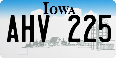 IA license plate AHV225