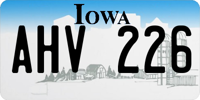 IA license plate AHV226