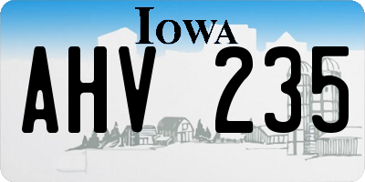 IA license plate AHV235