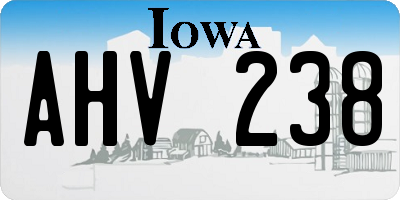 IA license plate AHV238