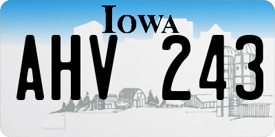 IA license plate AHV243