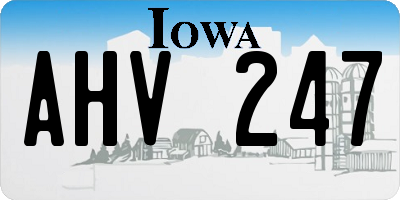 IA license plate AHV247