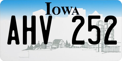 IA license plate AHV252