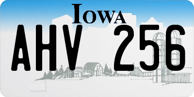 IA license plate AHV256