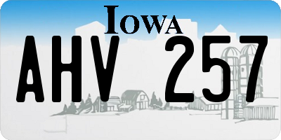 IA license plate AHV257