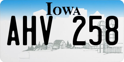 IA license plate AHV258