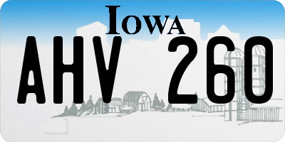 IA license plate AHV260