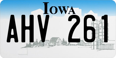 IA license plate AHV261