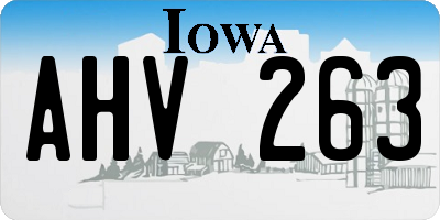 IA license plate AHV263