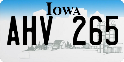 IA license plate AHV265
