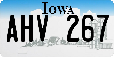 IA license plate AHV267