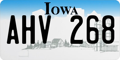 IA license plate AHV268