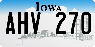 IA license plate AHV270