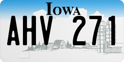 IA license plate AHV271
