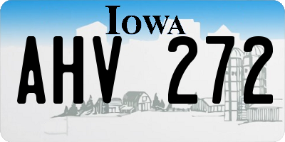IA license plate AHV272